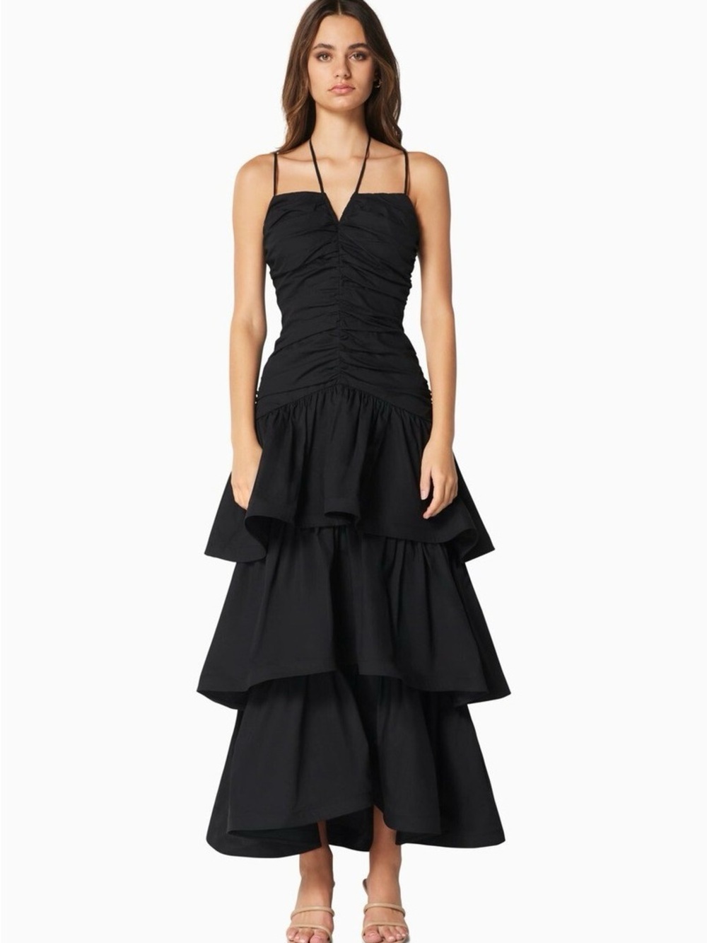 Elliatt Black Tiered Ruffle Maxi Dress - Women's